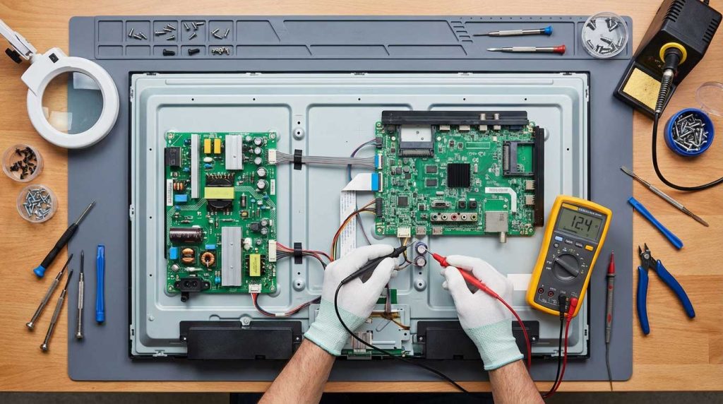  تعمیر تخصصی برد پاور و مین برد تلویزیون های هوشمند سامسونگ و ال جی توسط تعمیرکار