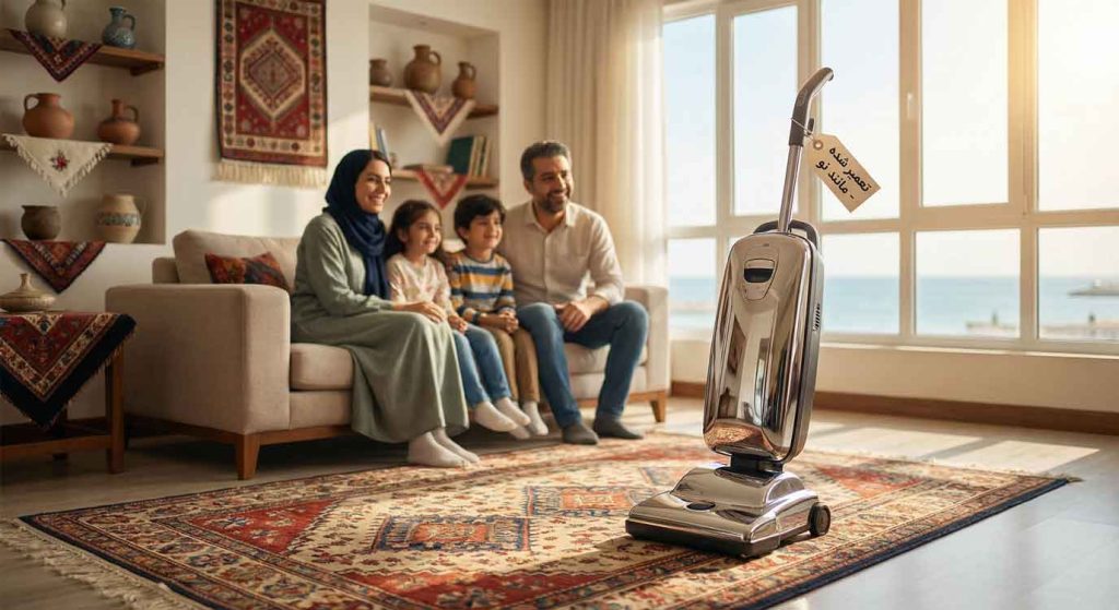 جاروبرقی سالم و تمیز پس از تعمیر تخصصی در منزل ایرانی بوشهر